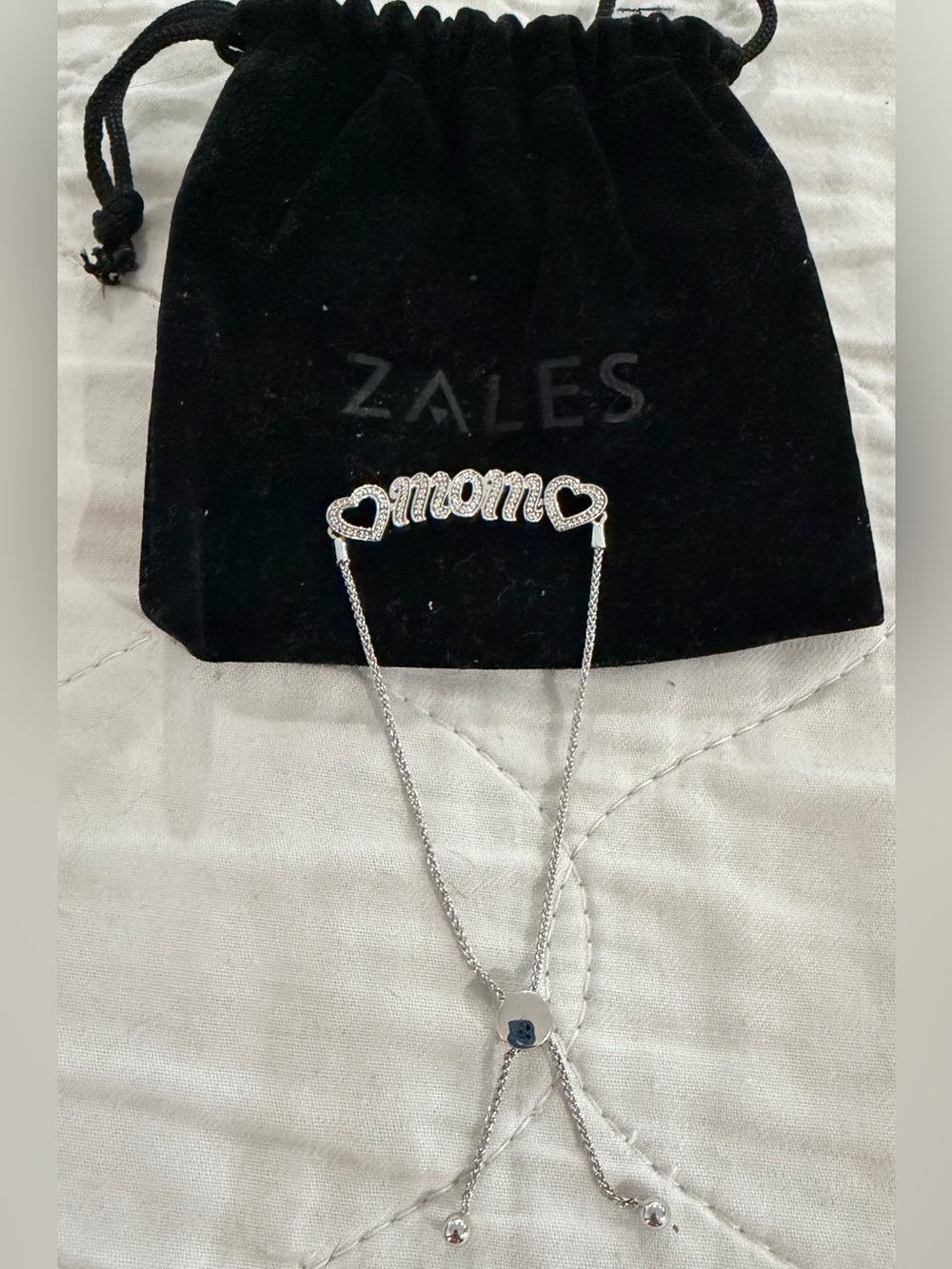 Sterling Silver MOM Adjustable Bracelet
